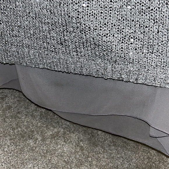 Miracle City grey silver sequin sweater with shear lining M/L - Picture 2 of 4